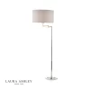 Laura Ashley Marlowe Swing Arm Floor Lamp Polished Nickel With Shade