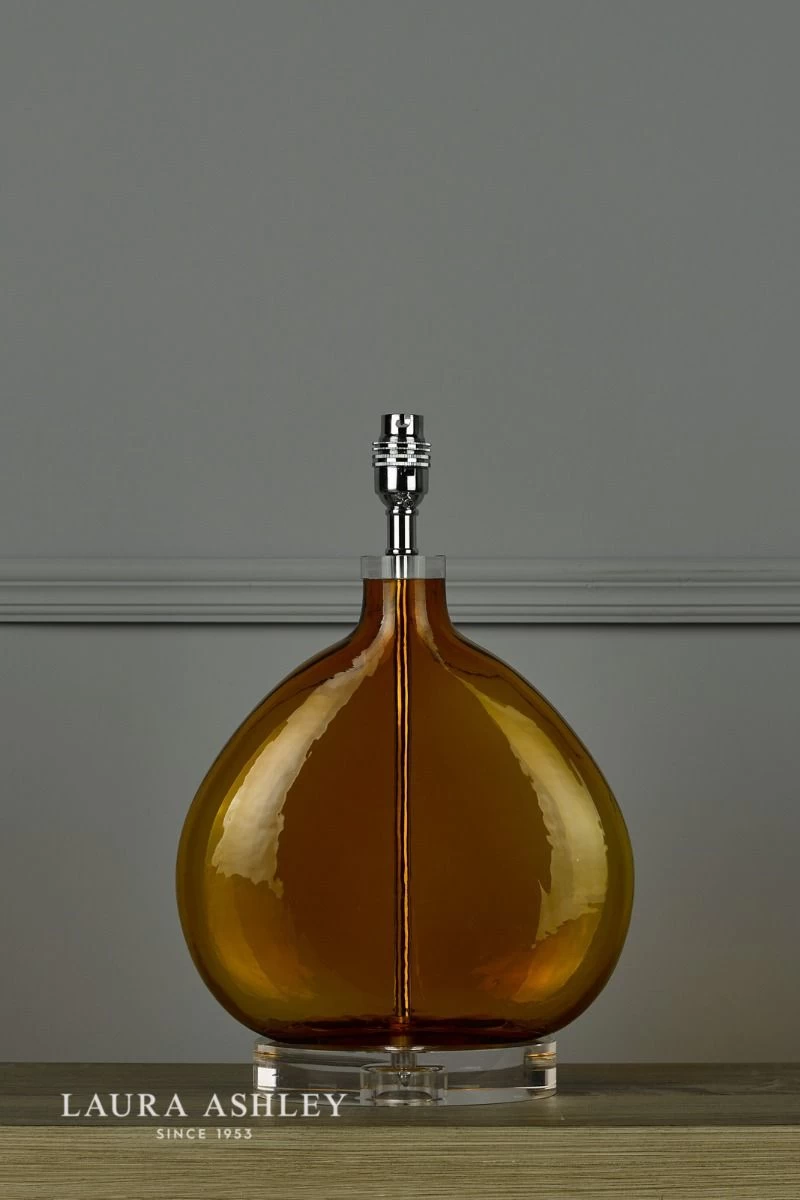 Laura Ashley Amber Table Lamp Amber Glass Polished Chrome Base Only - Image 6