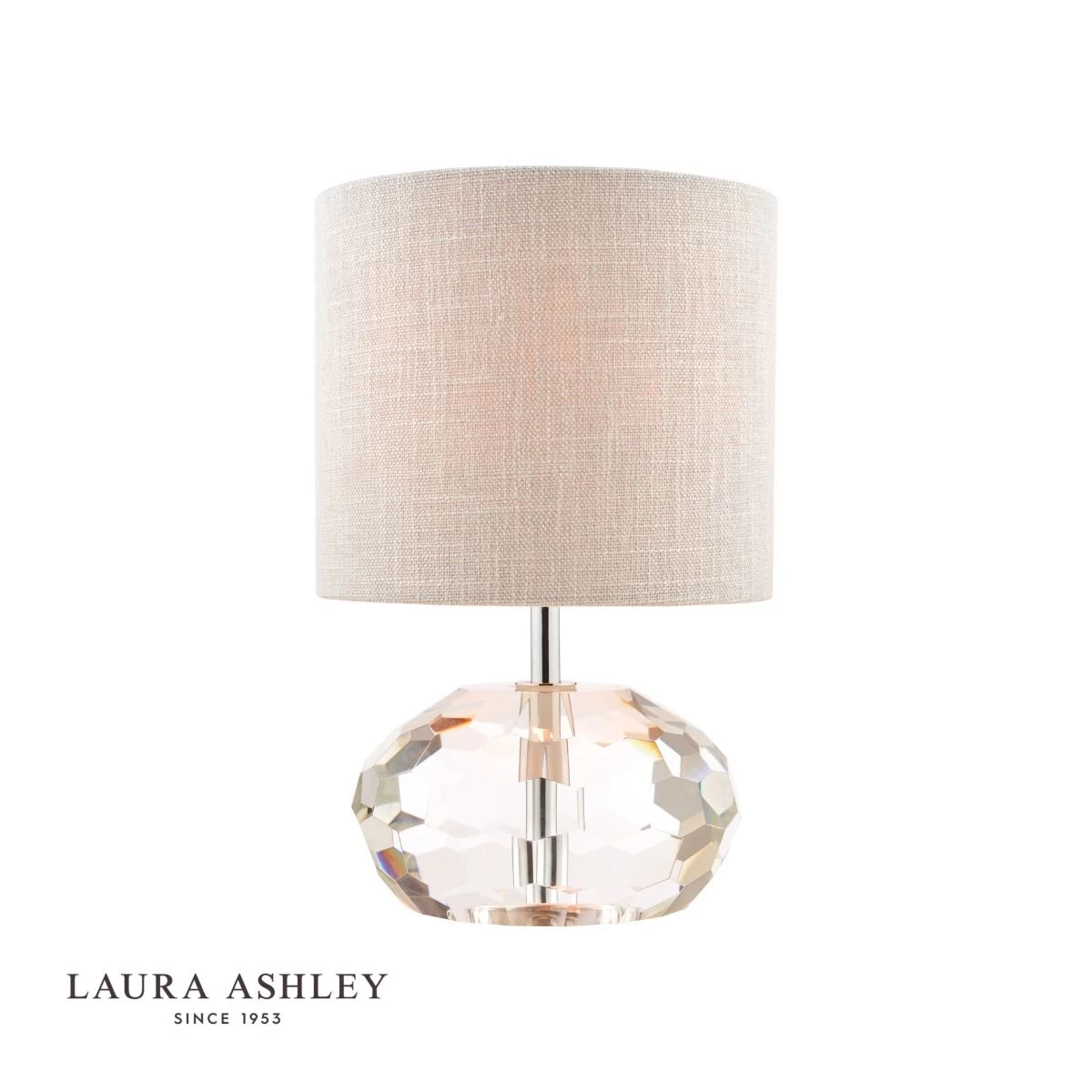 Laura Ashley Ivy Table Lamp Faceted Crystal Glass With Shade