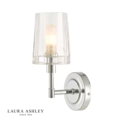 Laura Ashley Blake Bathroom Wall Light Crystal Polished Chrome IP44