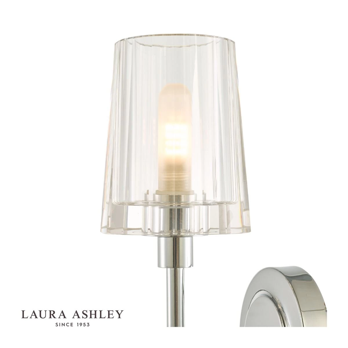 Laura Ashley Blake Bathroom Wall Light Crystal Polished Chrome IP44 - Image 3