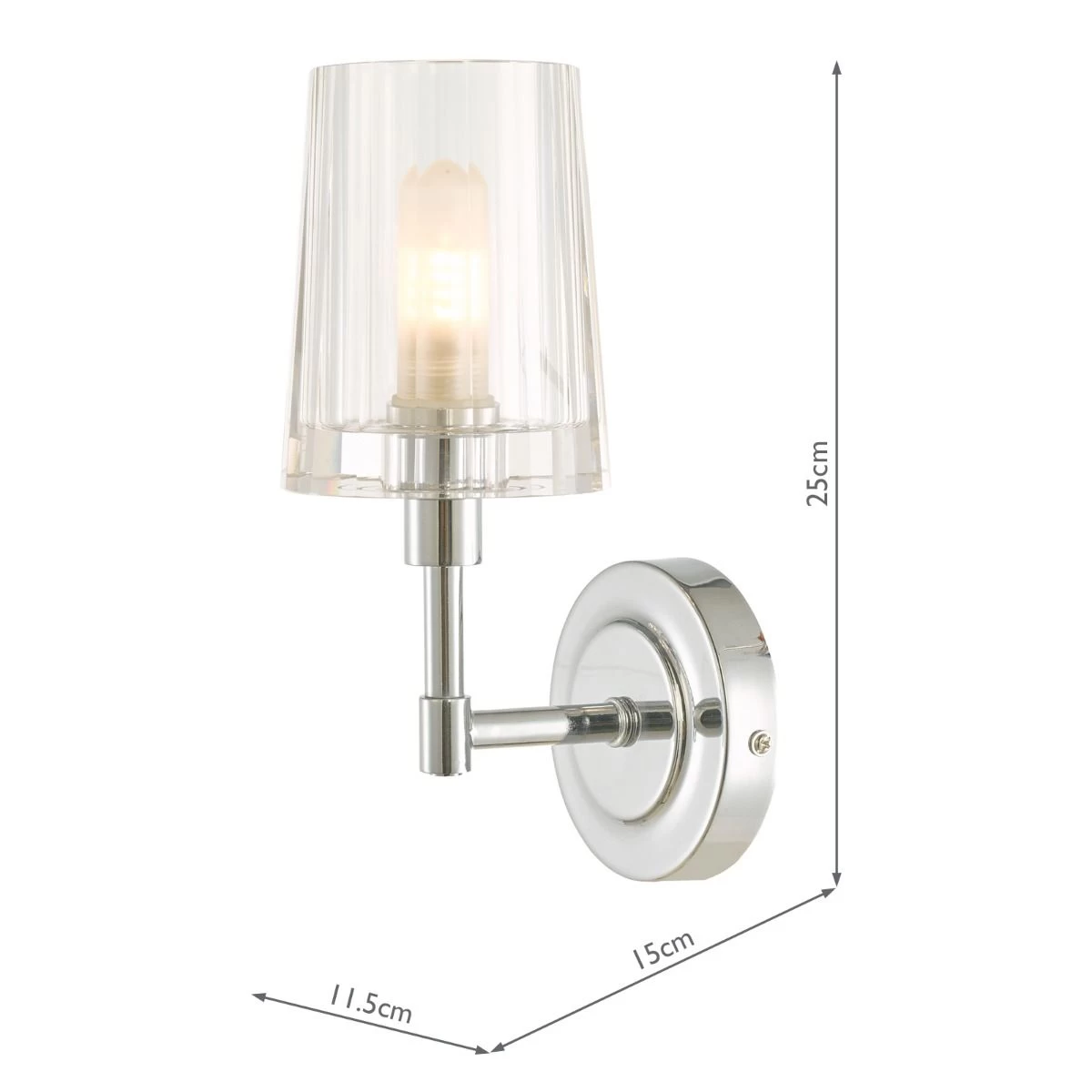 Laura Ashley Blake Bathroom Wall Light Crystal Polished Chrome IP44 - Image 7