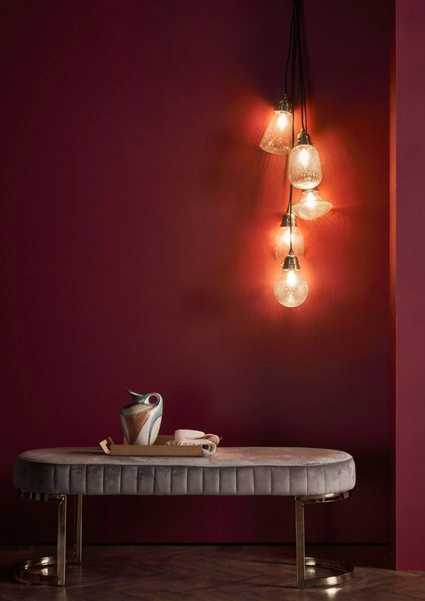 Lashira 5 Light Cluster Pendant Polished Brass & Glass - Image 5