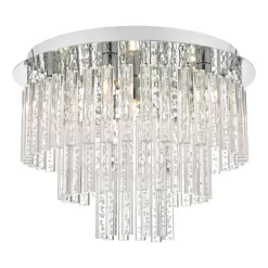 Paulita Bathroom 5 Light Flush Polished Chrome Glass IP44