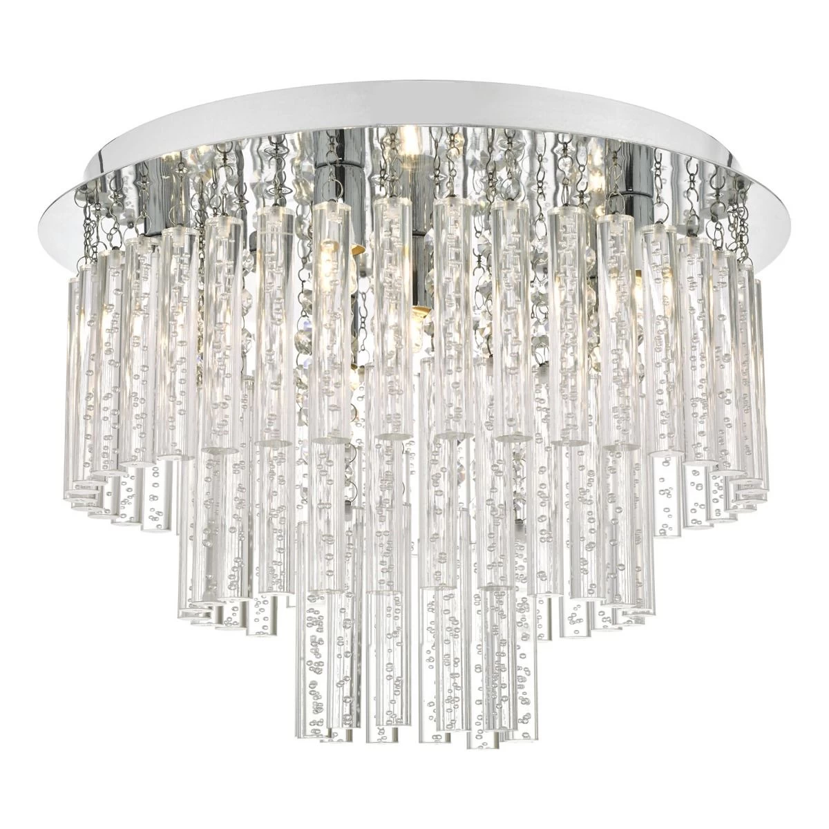 Paulita Bathroom 5 Light Flush Polished Chrome Glass IP44