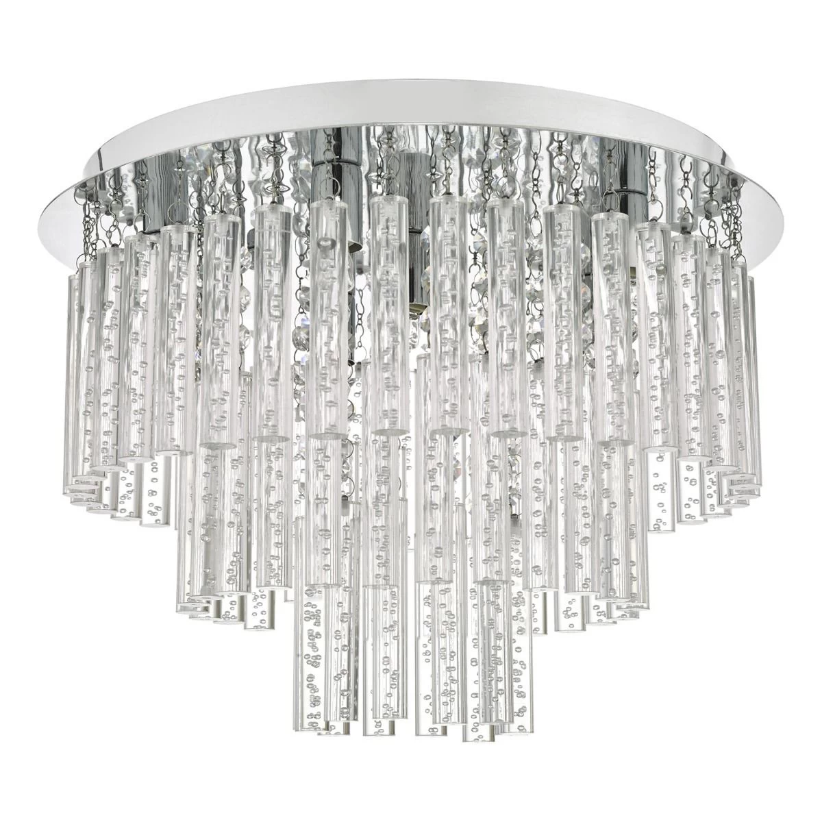 Paulita Bathroom 5 Light Flush Polished Chrome Glass IP44 - Image 2