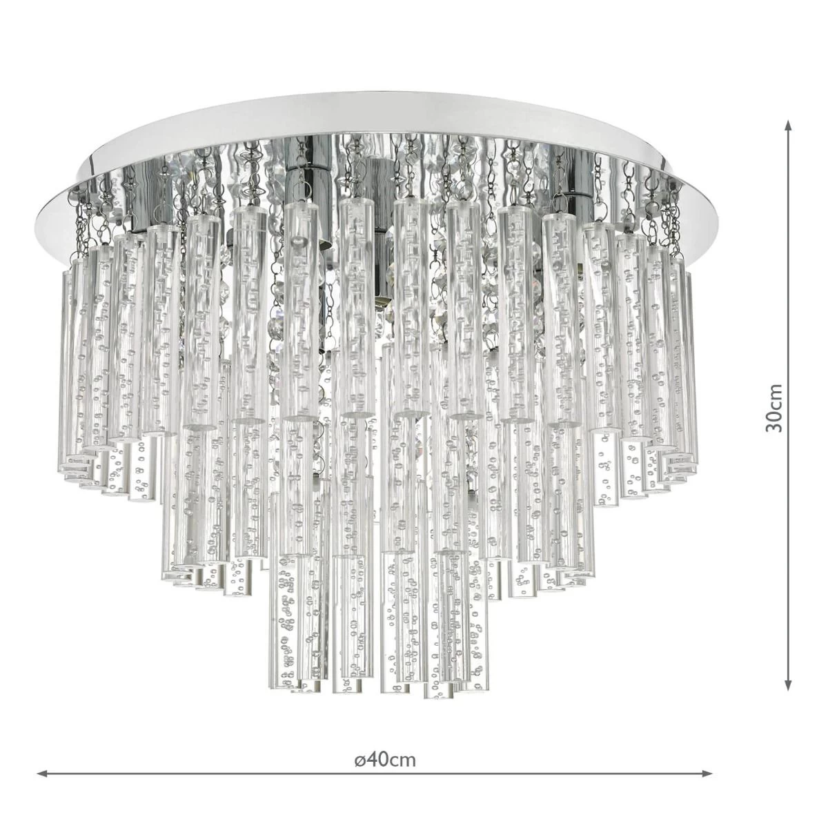 Paulita Bathroom 5 Light Flush Polished Chrome Glass IP44 - Image 5