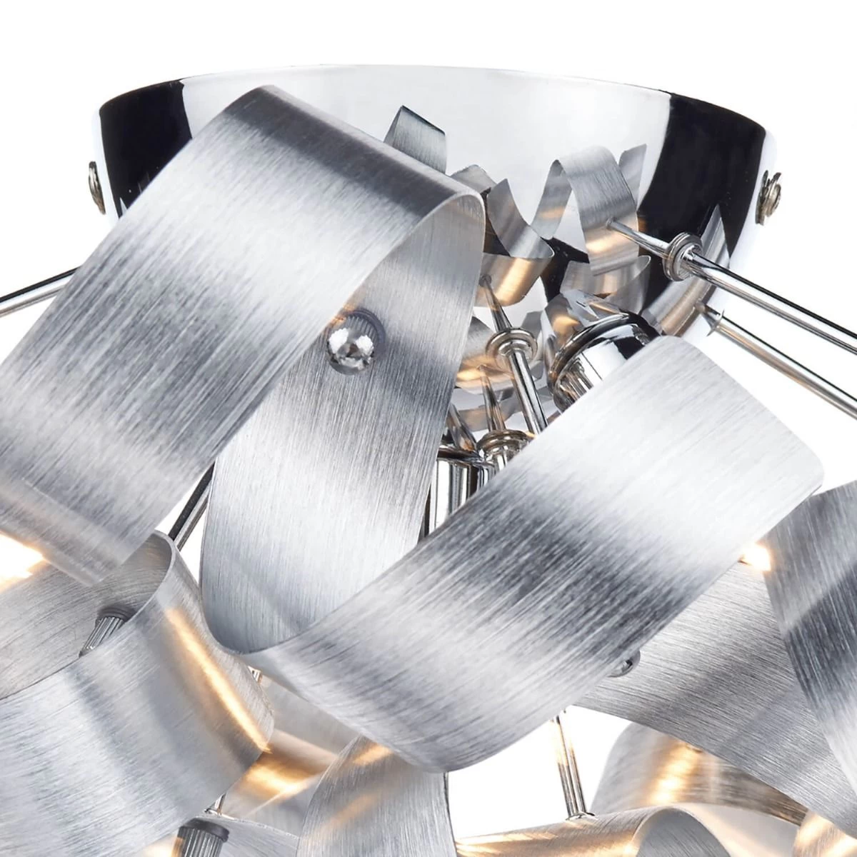 Rawley 4 Light Flush Brushed Aluminium 40cm - Image 2