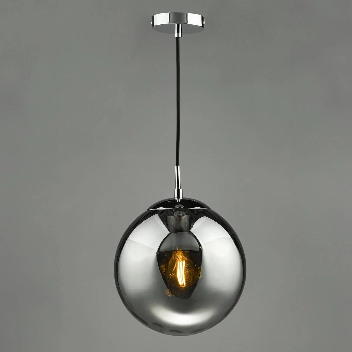 Ripple Pendant Polished Chrome & Smoked Glass - Image 3