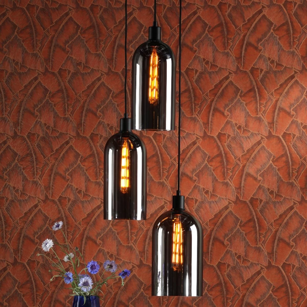 3 Light Matt Black E27 Suspension Cluster - Image 5