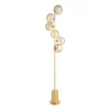 Spiral 6 Light Floor Lamp Matt Gold & Champagne Dimpled Glass