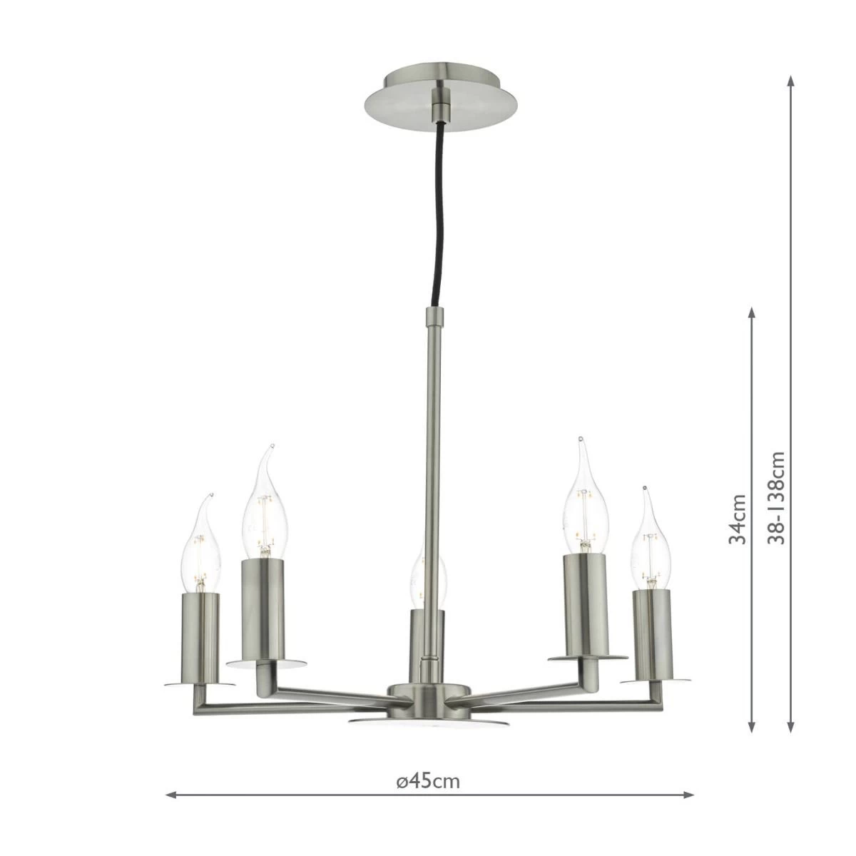 Tyler 5lt Pendant Satin Nickel Fitting Only - Image 5