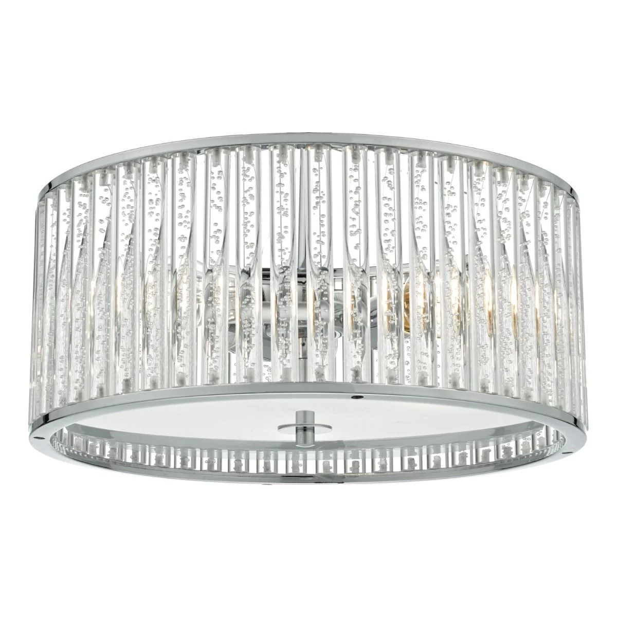 Zeto Bathroom 4 Light Flush Polished Chrome & Acrylic Rods IP44