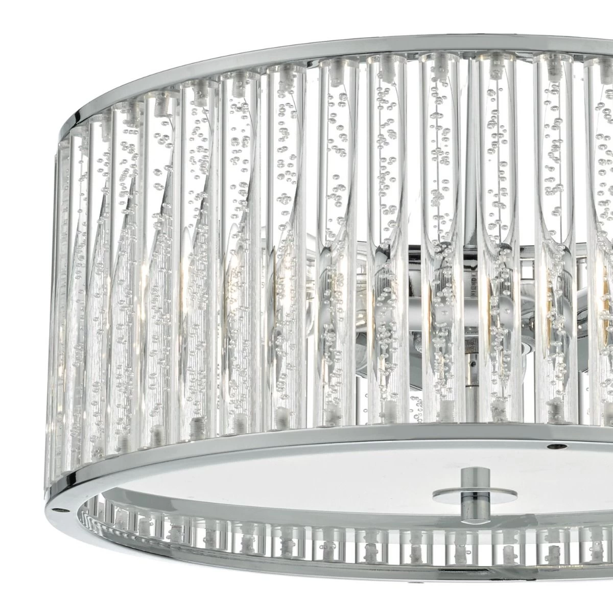 Zeto Bathroom 4 Light Flush Polished Chrome & Acrylic Rods IP44 - Image 2