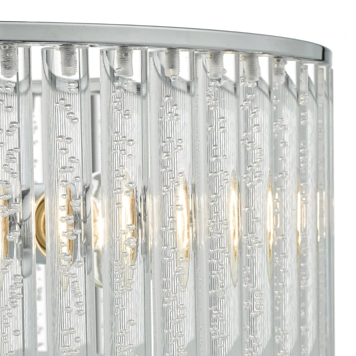 Zeto Bathroom 4 Light Flush Polished Chrome & Acrylic Rods IP44 - Image 3